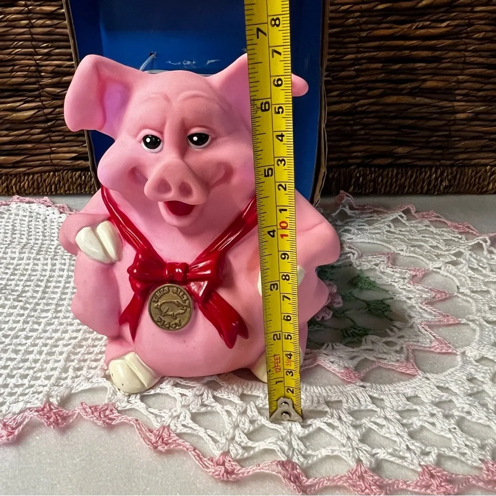 Vintage 1992 Happiness Express “This Silly Piggy” Pink Piggy Bank With Box